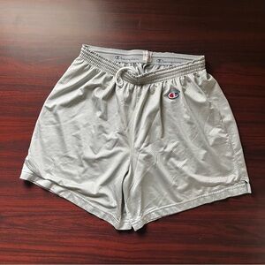 Vintage Champion 80s Mesh Drawstring Gym Shorts Blank Silver Mens XL 40-42